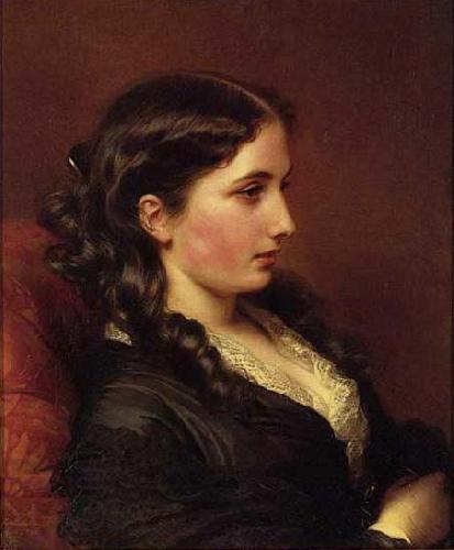 Franz Xaver Winterhalter Study of a Girl in Profile China oil painting art